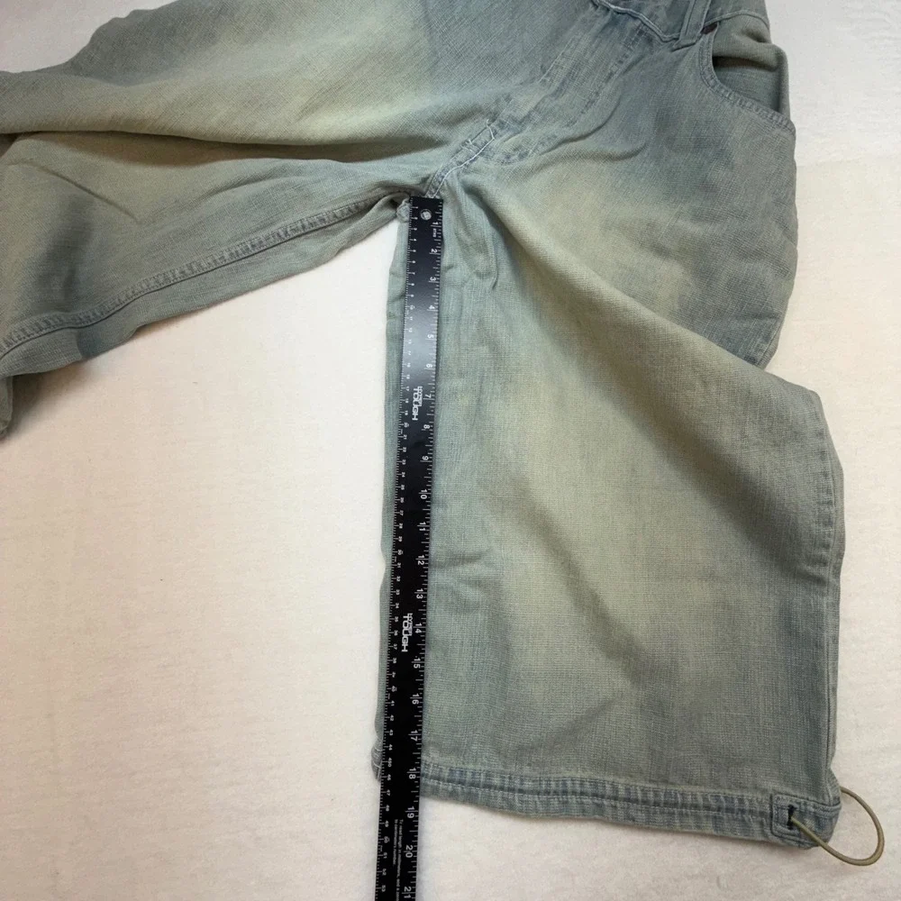 Enyce Clothing Mens 36‎ Baggy Denim Shorts Light Wash Blue Y2K Streetwear Bungee